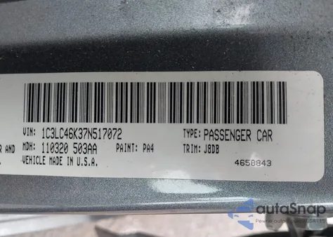 2007 Chrysler Sebring z USA, uszkodzony, nr VIN 1C3LC46K37N517072